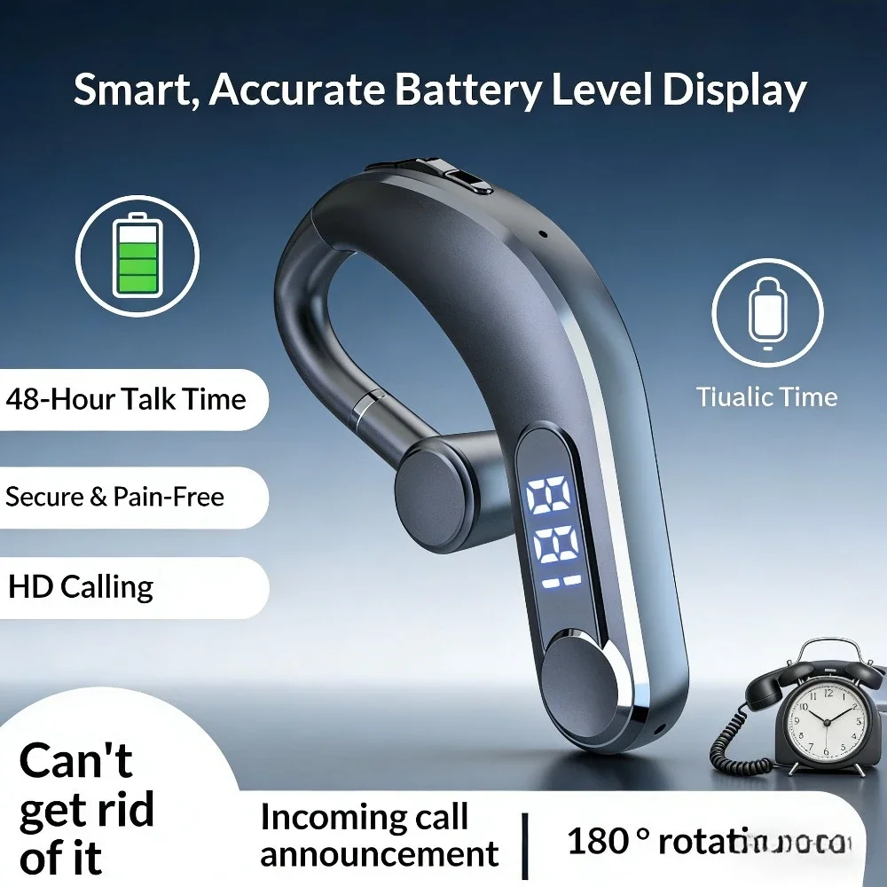 High Appearance Value Wireless Headphones 2025 New Business E-Sports Comfortable In-Ear Noise Cancellation HD Sound Battery Disp