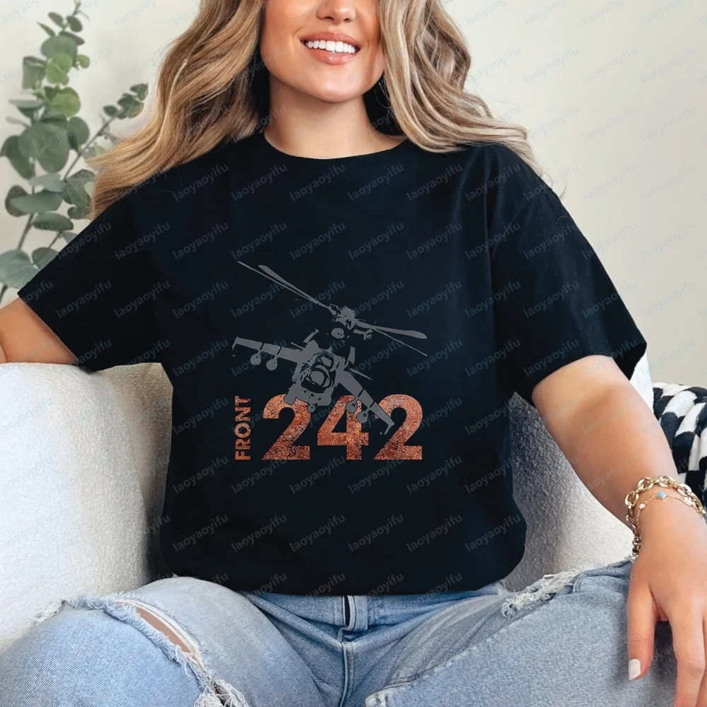 Front 242 - New Product - Summer Casual Trendy All-Purpose Short-Sleeved Men's and Women's General Style Round-neck T-Shirt