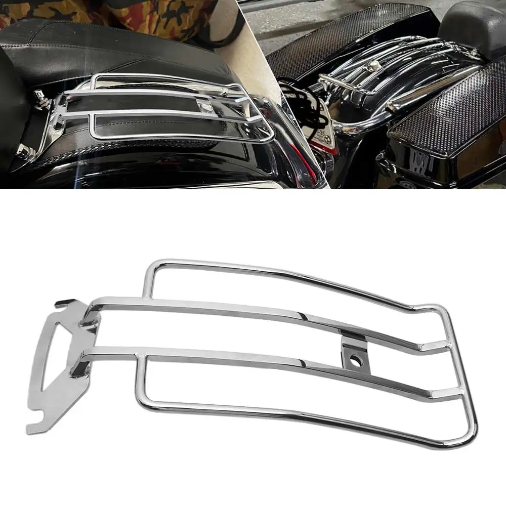 

Для мотоциклов Harley Touring Electra Road Glide Road King FLHT FLTR 1998-2008: хромированная задняя багажная полка-держатель