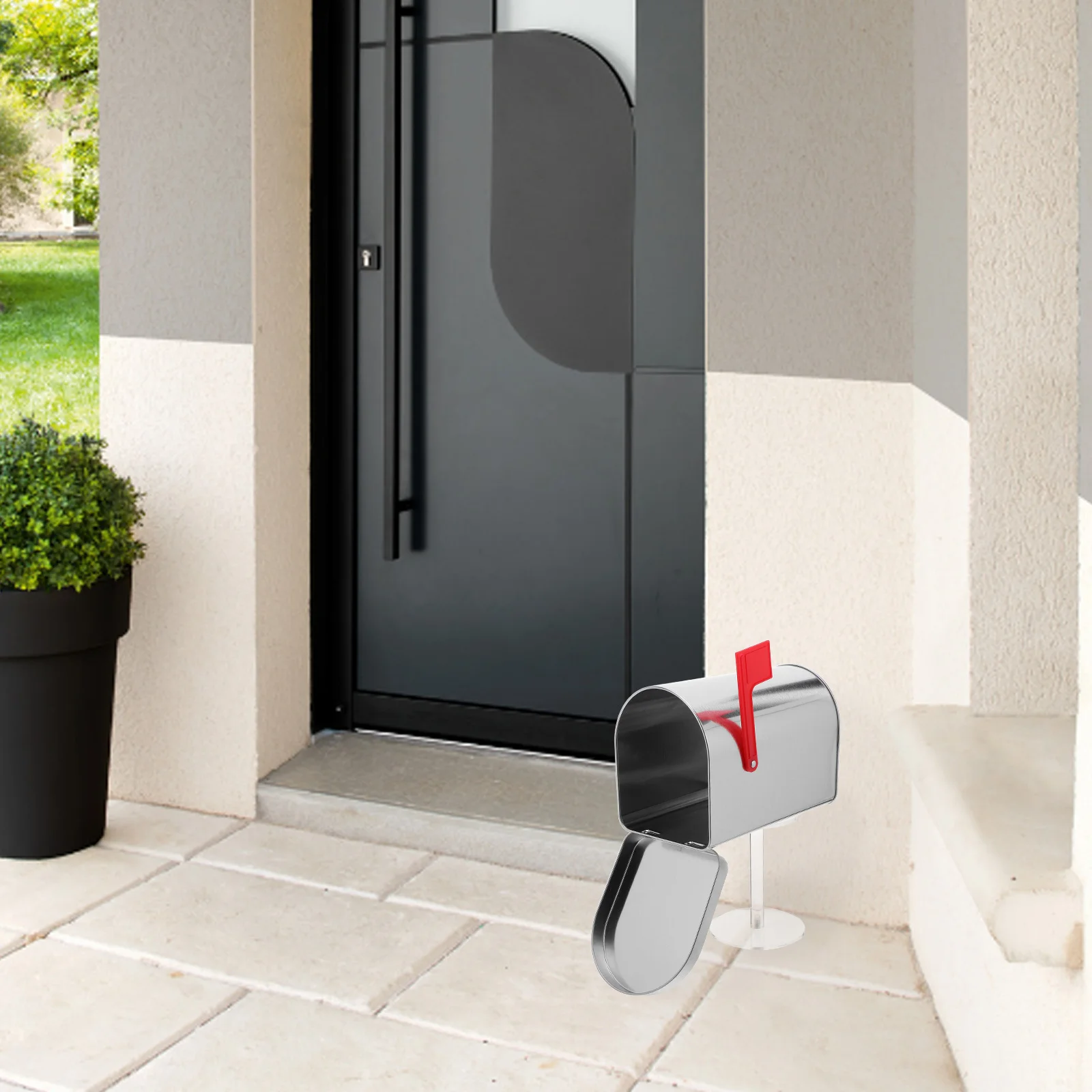 Mini Waterproof Mailbox Iron Metal Small Letter Box Wall Mounted Outdoor Suggestion Donation Tip Box Decor Silver