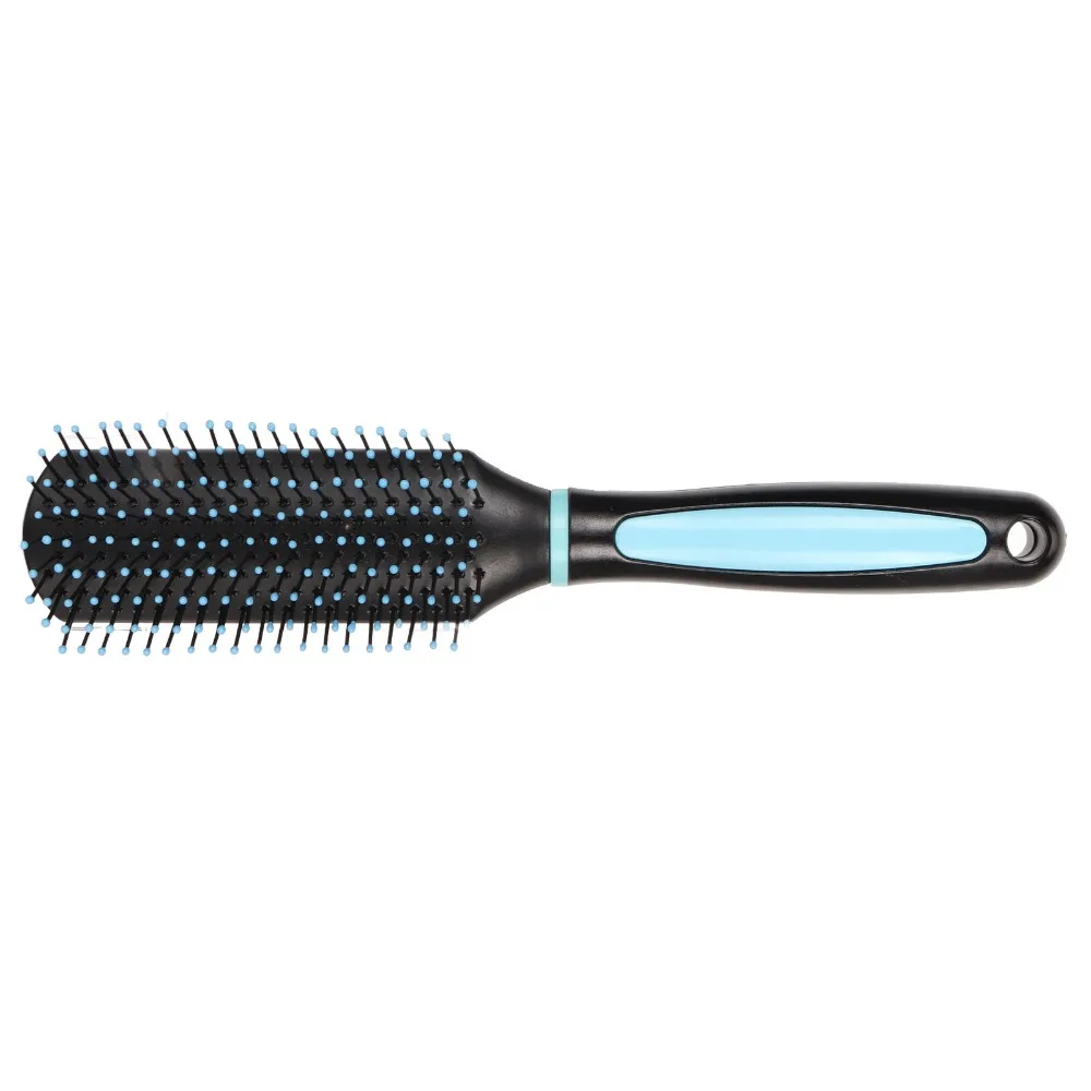 3pcs Volumising 9 Row Hair Brush Anti-Pulling Durable Detangling Hair Brush Anti-Static Blue Color Styling Brush Travel Use