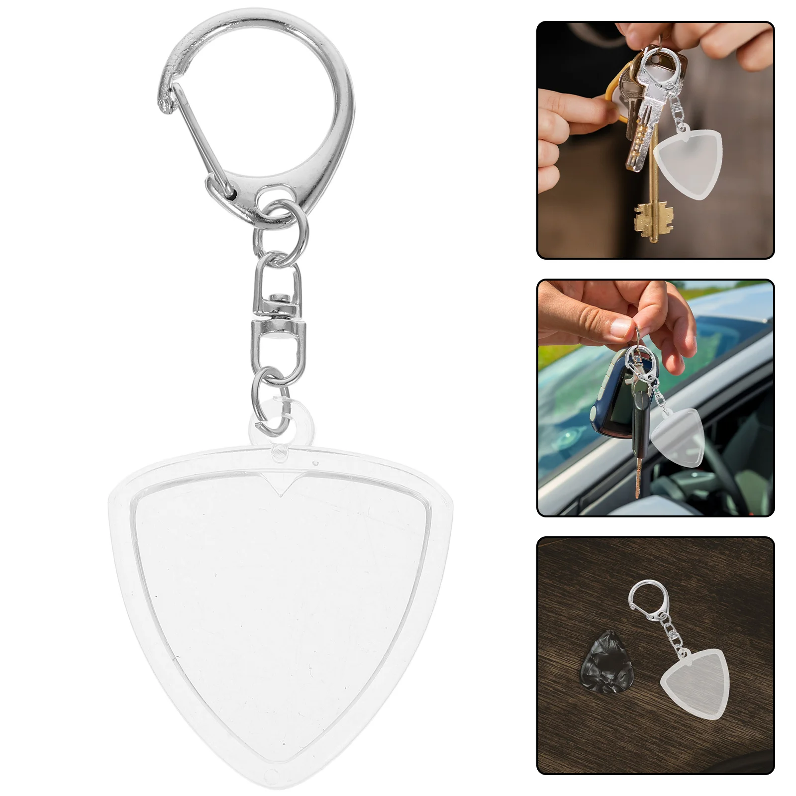 

Transparent Guitar Pick Holder Keychain Portable Storage Box Standard Size Plastic Case for Acoustic Electric Guitar Accessories