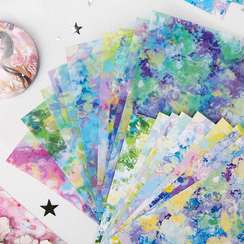 4 types 20 pcs mirage series material paper Scrapbooking Material handmade Diary Album Junk Journal Supplies