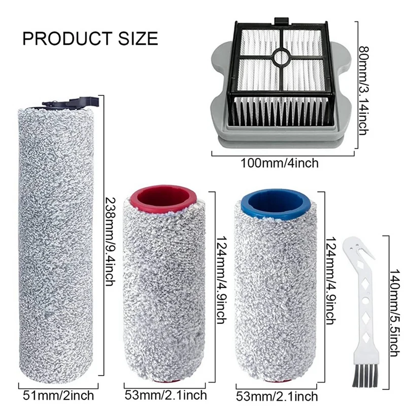 Promotion!3 Set Replacement Parts Roller Brush HEPA Filters Compatible For Roborock Dyad U10 Wet And Dry Vacuum Cleaner