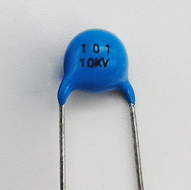100PCS High frequency blue ceramic chip capacitor 10KV 101K 100pF  high-voltage power supply ceramic dielectric capacitor
