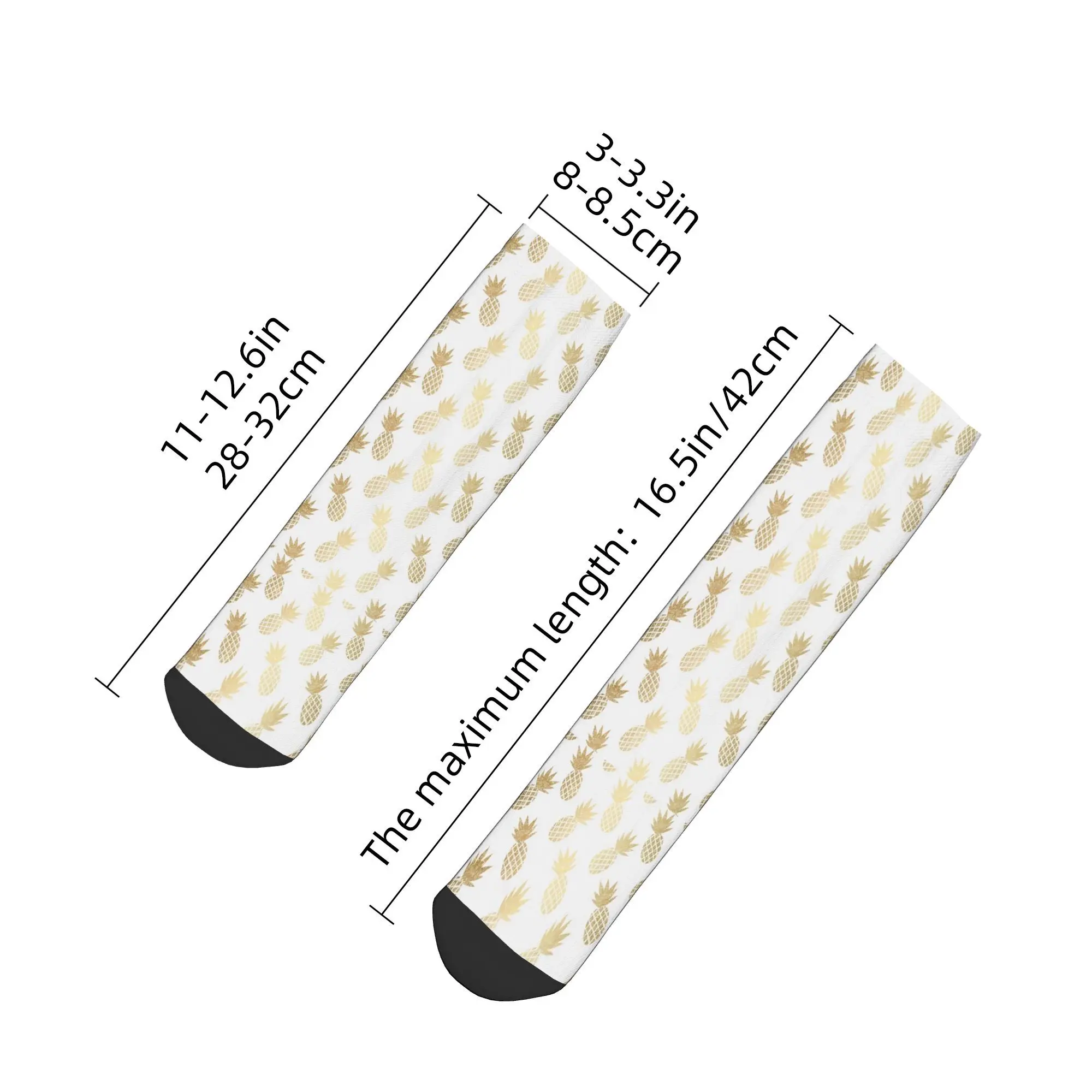 جميع المواسم الذهب الأناناس نمط الجوارب Harajuku امتصاص العرق طاقم الجوارب جوارب الموضة للرجال النساء هدايا عيد الميلاد