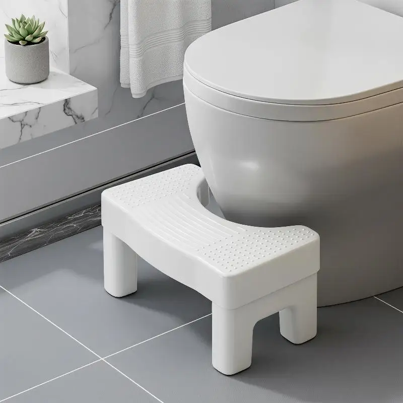 Safe Plastic Toilet Squat Stool Anti-Skid Bottom Improves Bowel Movement for Adults Kids Home Bathroom Supplies