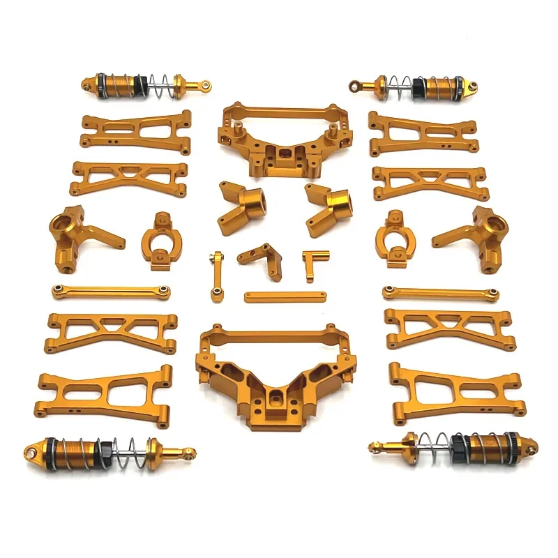 Metal Swing Arm Steering Cup Hub Carrier Set, amortecedor, peças de atualização do carro, apto para HS 14321, 14322, 14421, 14431, JJRC C8802, 1:14