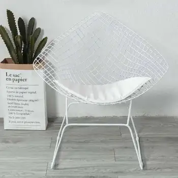 Room Metal Chair Golden Nordic Living Net Red Backrest Simple Makeup Dining Chair Wire…