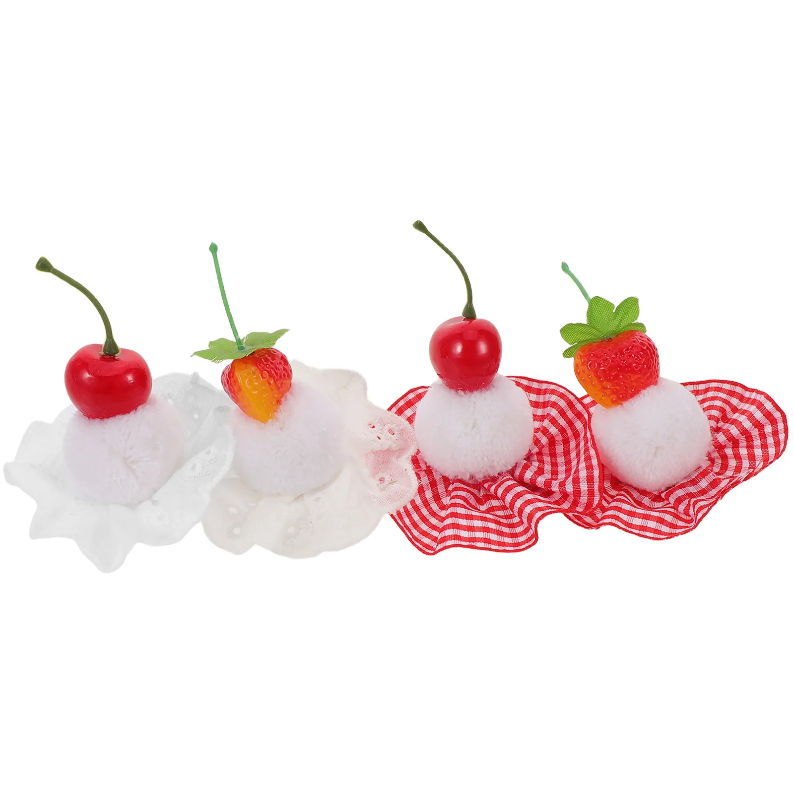 

Набор из 4 заколок для волос: в клетку, с вишнями, клубникой, фруктами. Заколки-крокодилы для женщин и подростков, для вечеринок и праздников.