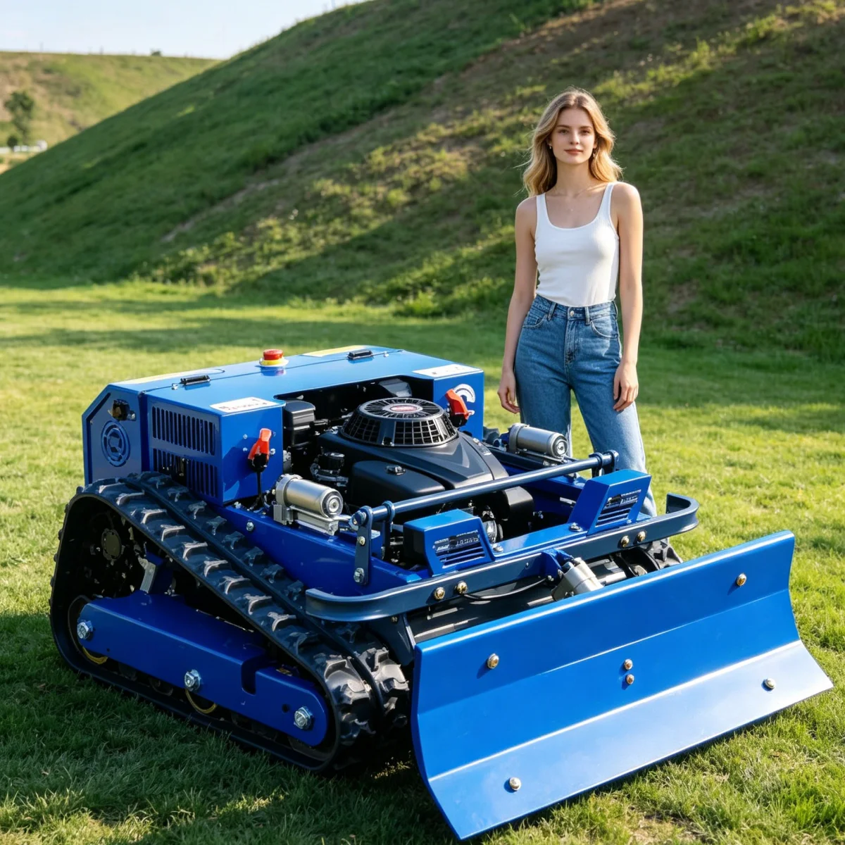 Customized Long Distance Remote Control Lawn Mower Robot, wide coverage design for large garden and community lawn maintenance