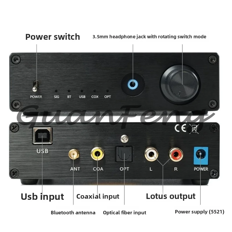 Dual Parallel PCM1794 Decoder 5-.1 USB Sound Card DAC Lossles-s Headphone Amplifier Fiber Coaxial Input