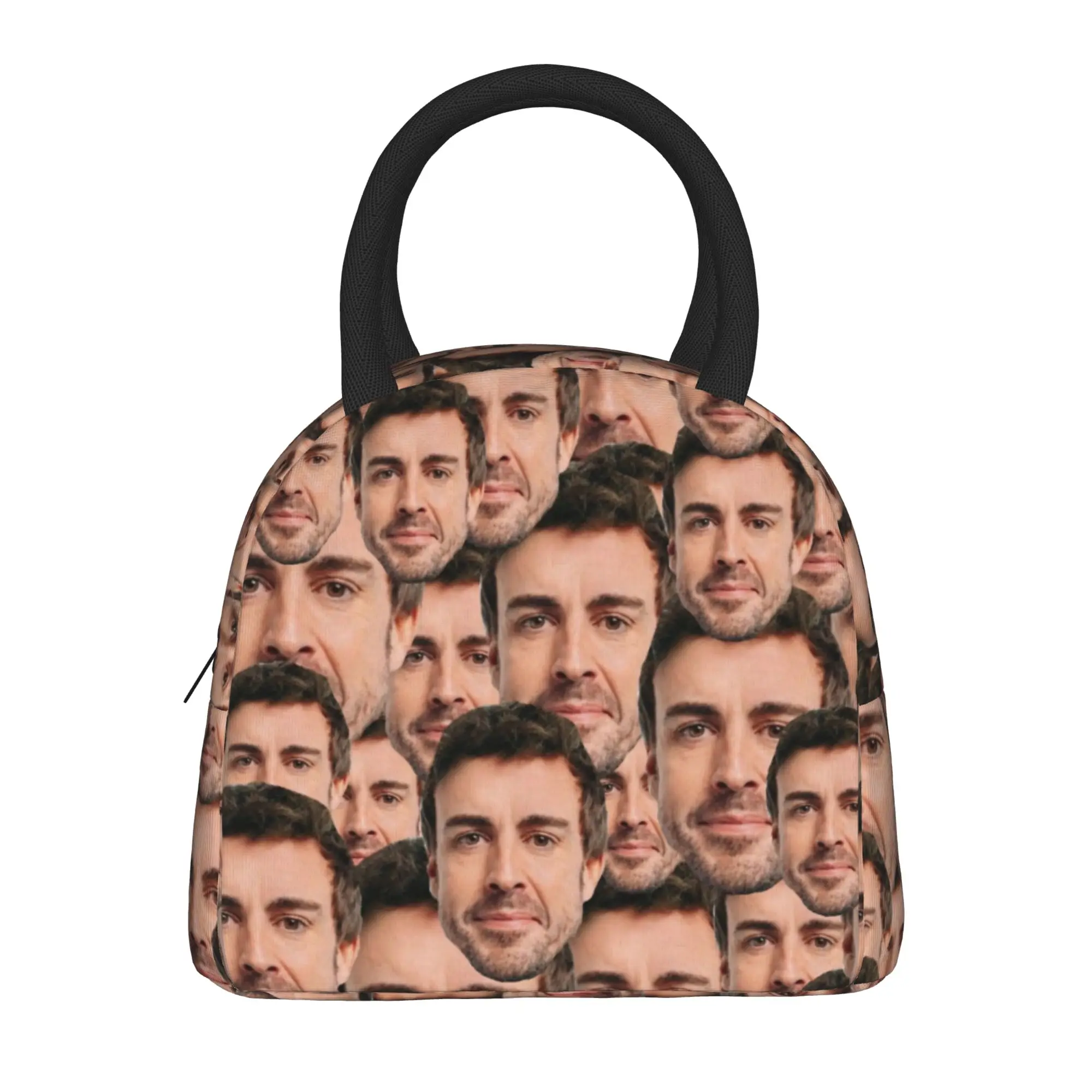 Insulated Lunch Bag Fernando Alonso Head Accessories Funny Storage Food Box Ins Style Cooler Thermal Lunch Box For School