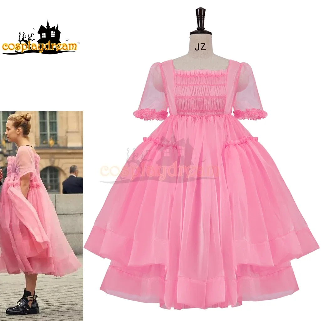 

Killing Eve Pink Dress Jodie Comer Villanelle Cosplay Costume Molly Goddard Tulle Fluffy Dress Outfit for Women Girls Holiday