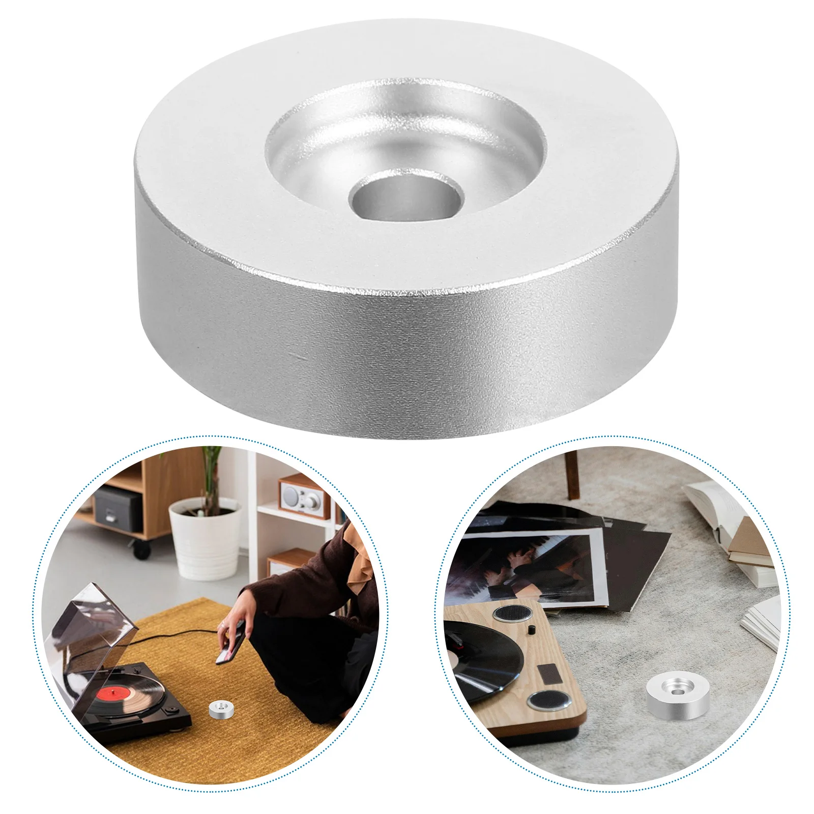 

Vinyl Record Adapter Turntable Accessories Adapters Clamp for Weight Disc Stabilizer Player Metal