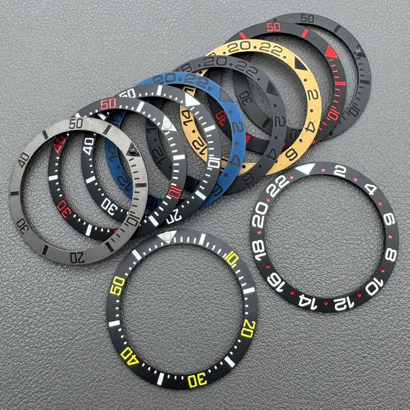 38mm Shamian Ceramic Bezel SKX007 Watch Bezel Compatible SKX007 SKX009 SRPD NH35 NH36 GMT Movement Ceramic Bezel Refit Parts