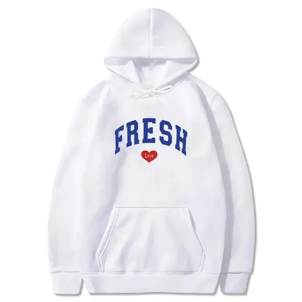 

Fresh Love Printed Hoodies Autumn Winter Thin Fleece Pullover Hoodies y2k Fashion Street Sweatshirt Unisex New Hoodie For Men