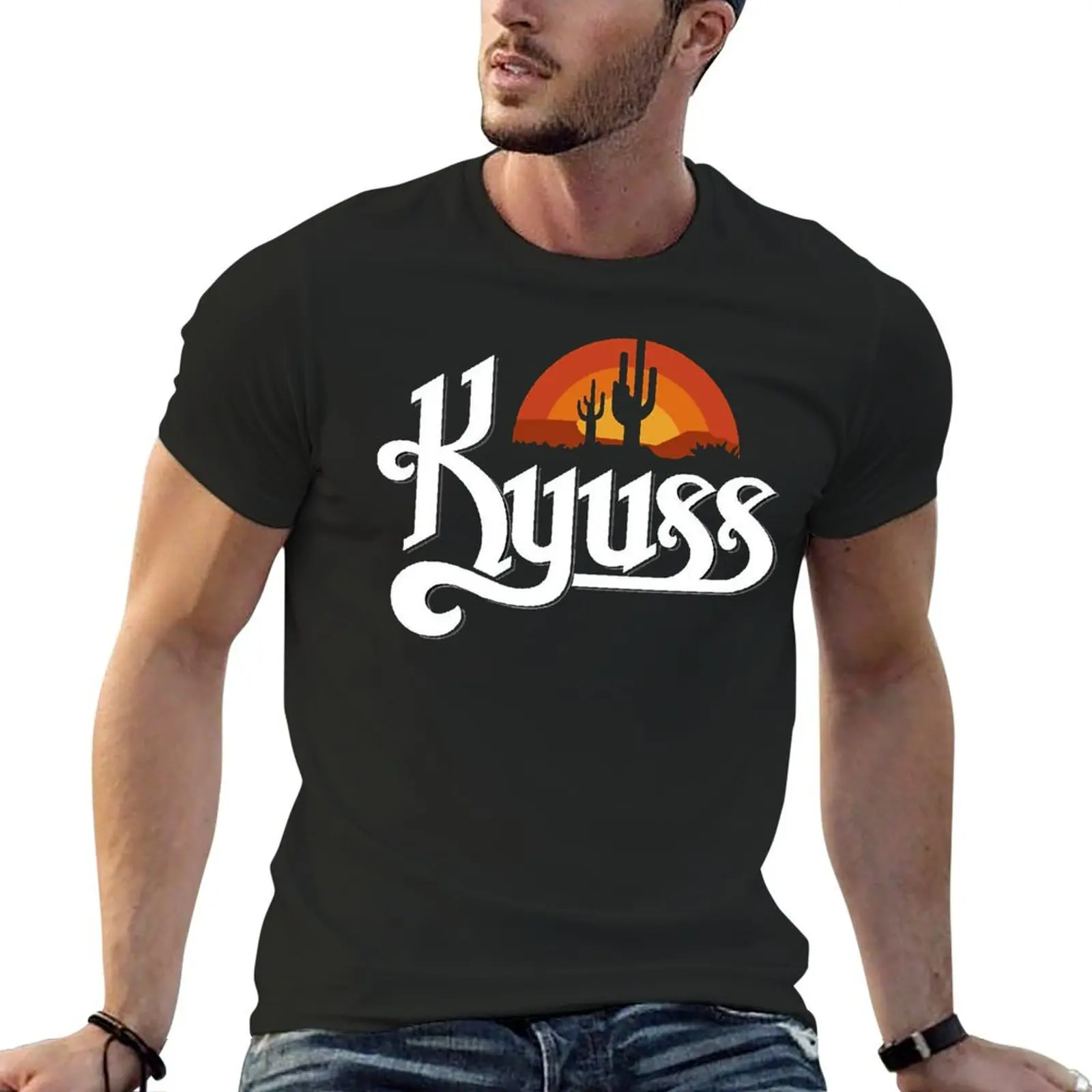 Round Neck Kyuss Logo Essential T-shirt  Sport Top Tee Premium Funny Travel Eur Size