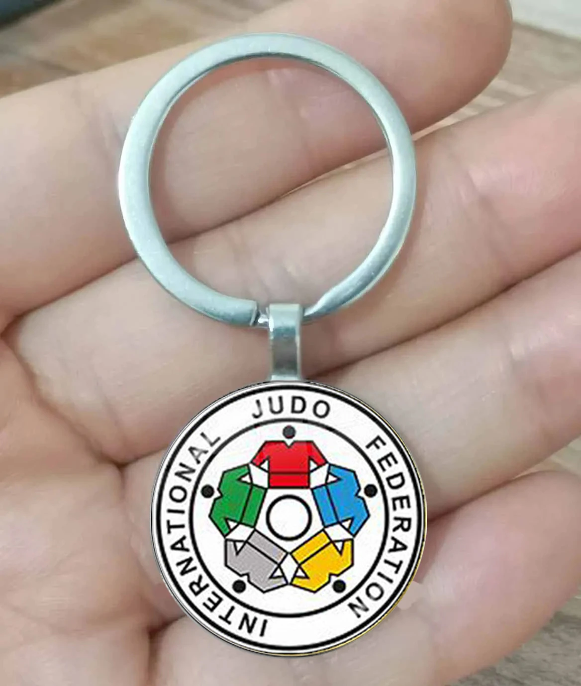 Hot Sale Trendy Sports I Love Judo Keychain Women Men\'S Favorite Judo Karate Jewelry High Quality Diy Photo Glass Key Ring