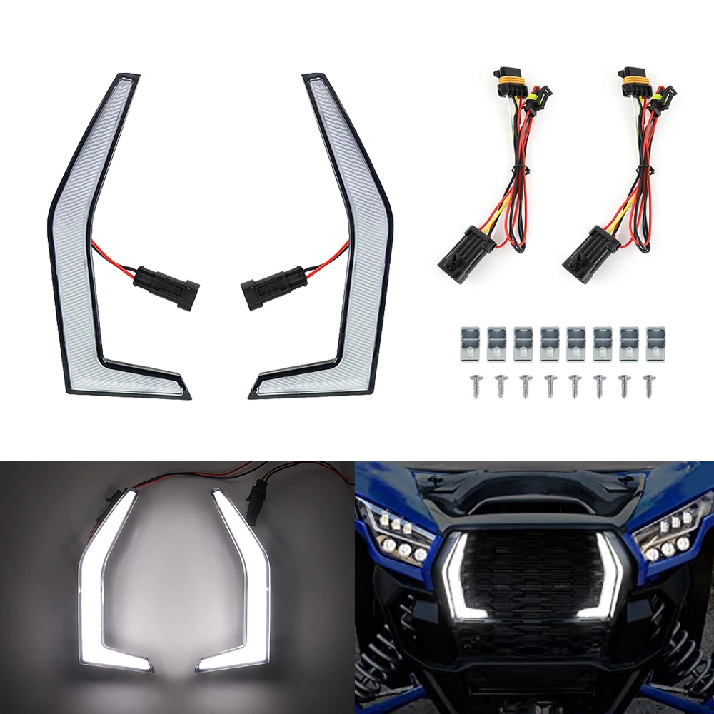 Front Signature Light Grille Lamps LED Accent Lights for Kawasaki Teryx KRX 1000 2020 2021 2022 Accessories