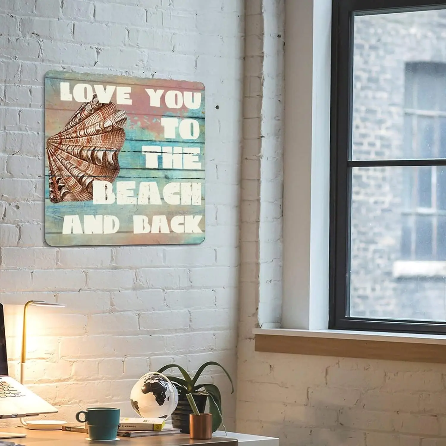 Vintage Metal Sign Love You to The Beach And Back Aluminum Sign Sea Shell Conch Ocean Sunny Custom Made Signs Home Decor
