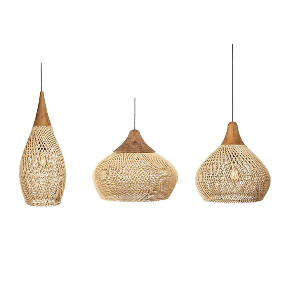 JOYINLED Japanse stijl rotan kroonluchter, grote handgemaakte beige rieten plafondlamp voor woonkamer, eetkamer, restaurant - afbeelding 2