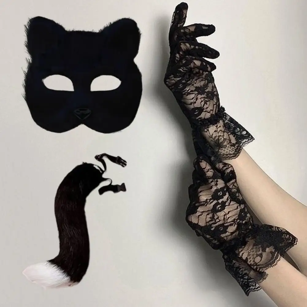 

Fox Face Cushion Furry Animal Face Cushion Tail Gloves Set Girls Masquerade Cosplay Party Dress Up Costume Prop