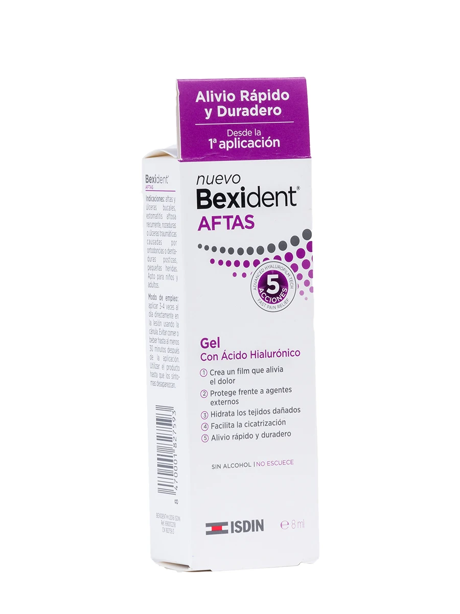 Bexident slurts gel for 8ml-prevents the pain of sores.