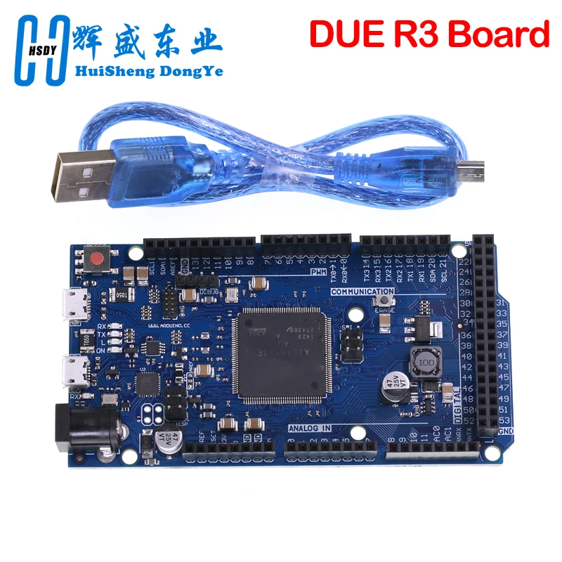 Official Compatible DUE R3 Board SAM3X8E 32-bit ARM Cortex-M3 / Mega2560 R3 Duemilanove 2013 For Arduino Due Board With Cable