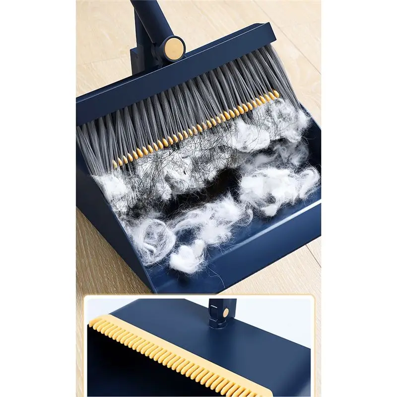 REST Broom and Dustpan Set,Foldable Extendable Broom Suit,Multifunction Household Dustless Dustpan Cleaning Set