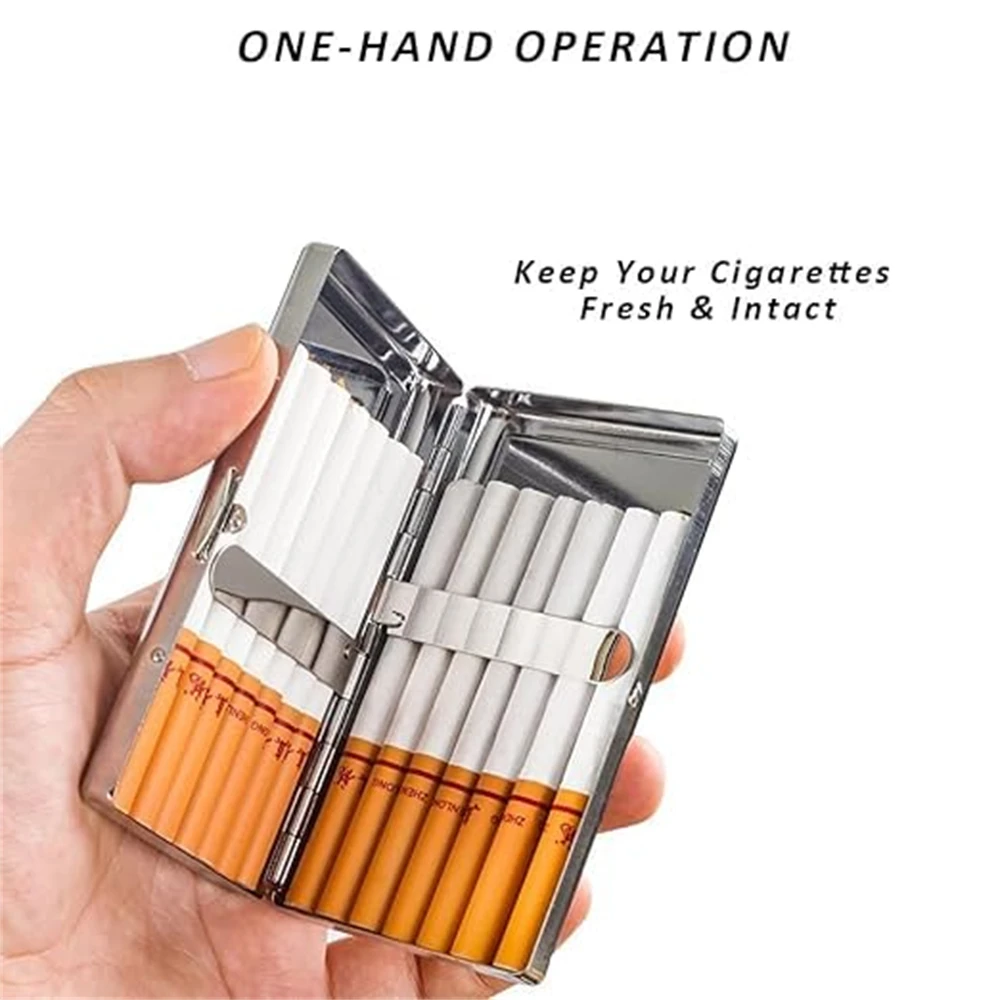 10 Pcs Sublimation Blank Metal Cigarette Case with 2 Aluminium Parts for DIY Transfer Print Portable Double Sided Clip Holder