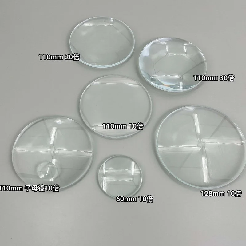 110mm 30X Magnifying Glass  Clear Biconvex Lens for High-Power Reading,Solar Fire Starter, DIY Projector  Magnification Projects