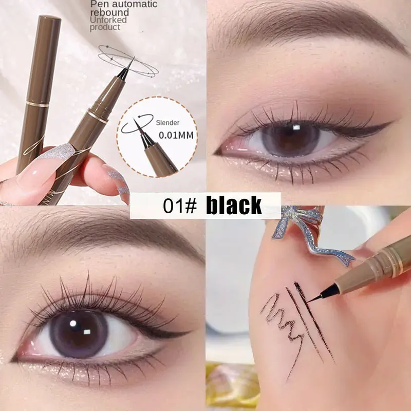 Ultra Thin Liquid Eyeliner, Waterproof Precise Liquid Eyeliner, Black/BrownColor Long Lasting Smooth Smudge Free LiquidEyeliner