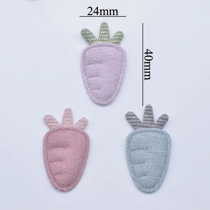 20Pcs Cartoon Carrot Applique for Handmade Baby Clothes Hat Shoes Cloth Fabric Sewing Patches DIY Headwear Accessorres N37