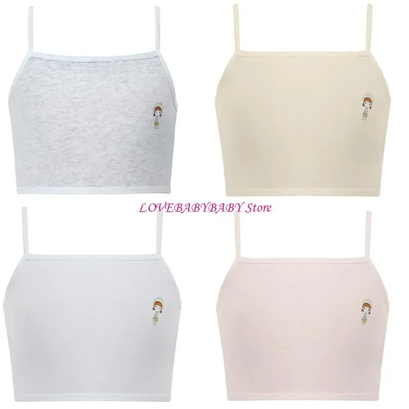 

9 to 12 Years Teenager Bralette Soft Lightweight Camisole Top for Everyday Wear 4XBC