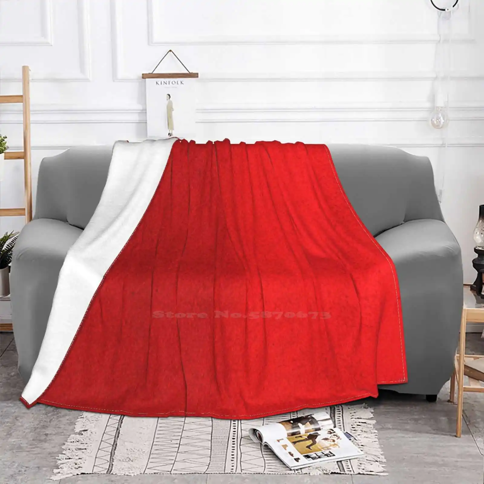 Red Leather All Sizes Soft Cover Blanket Home Decor Bedding Fake Leather Texture Faux Leather Pattern Fashion Streetwear