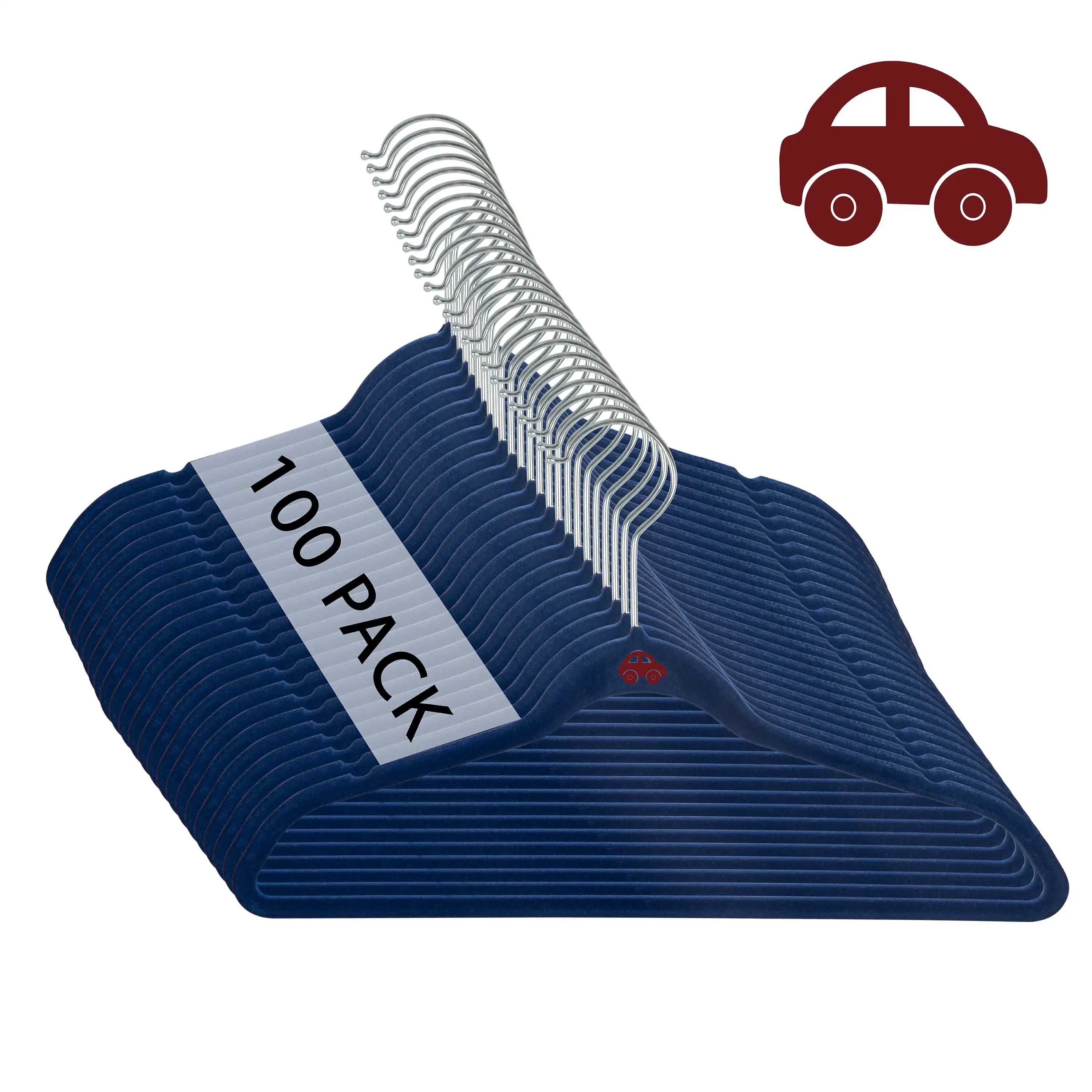 

Kids 100 Pack Velvet Shirt Hangers in Navy