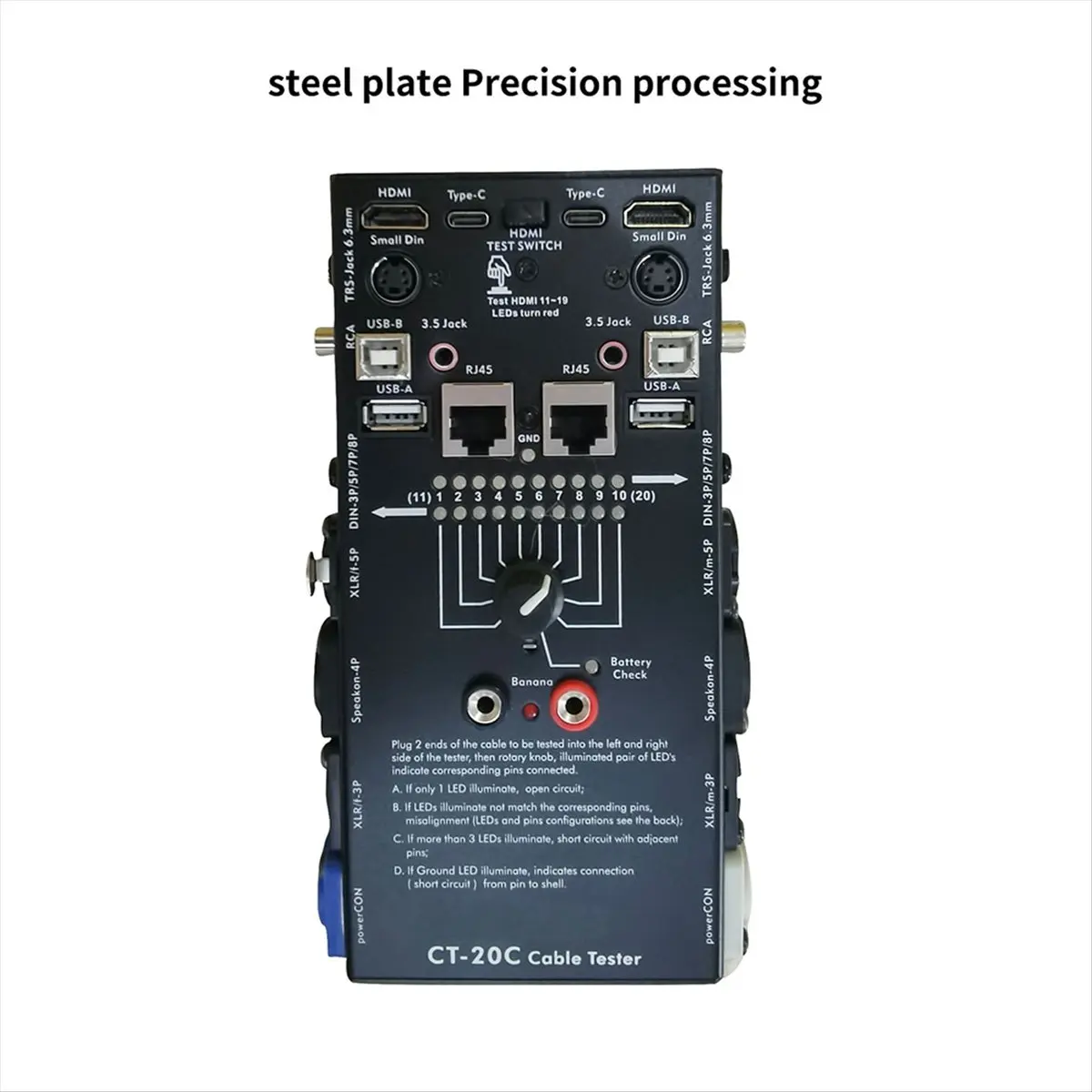 Happy+ACT-20C Multi-Function Audio Cable Tester 16-in-1 Special Electronic Cable Tester -Compatible XLR Signal Line