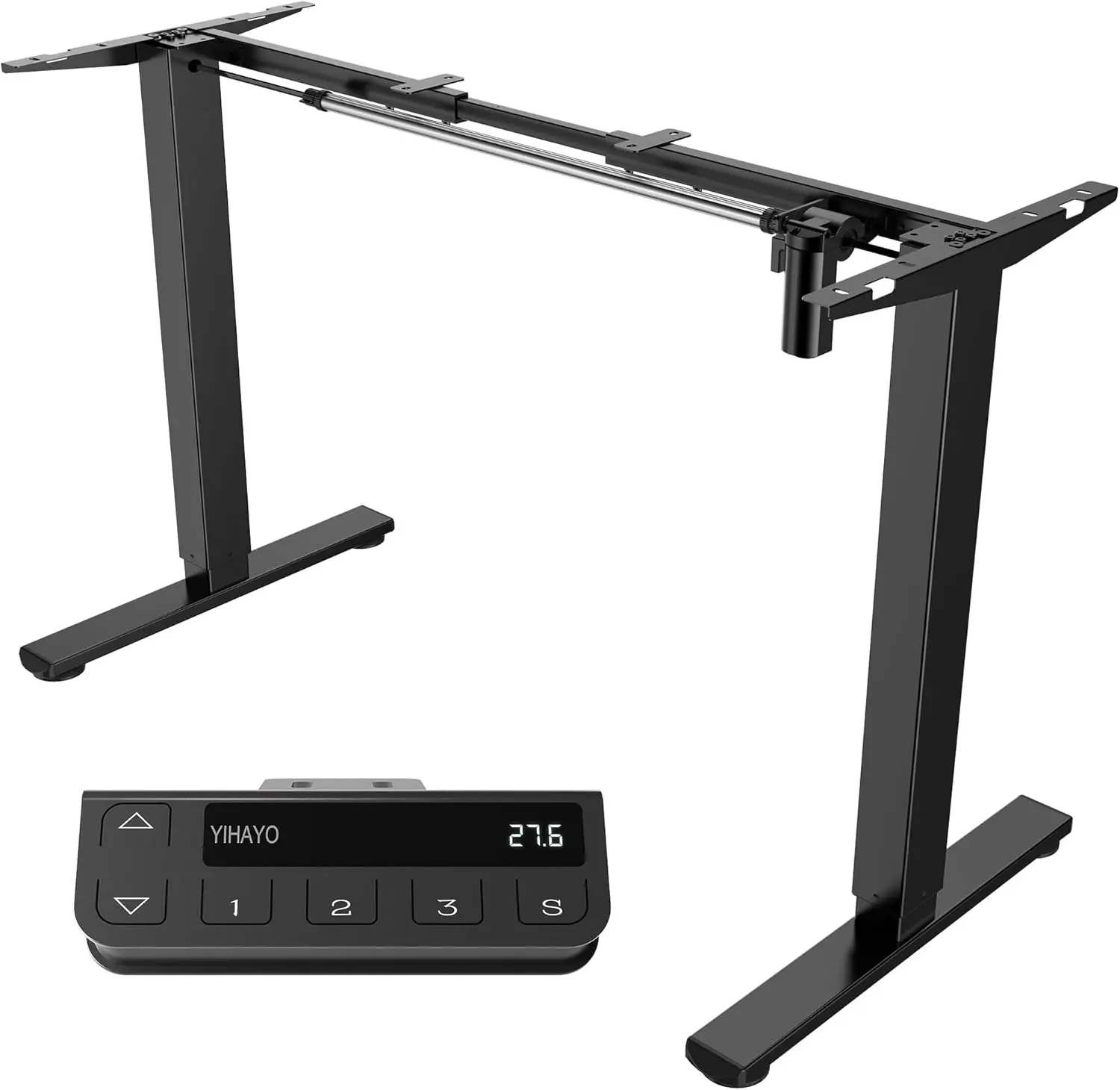 Verstellbarer elektrischer Stehpultrahmen mit Memory-Panel, DIY-Arbeitsplatz für das Heimbüro, Schwarz