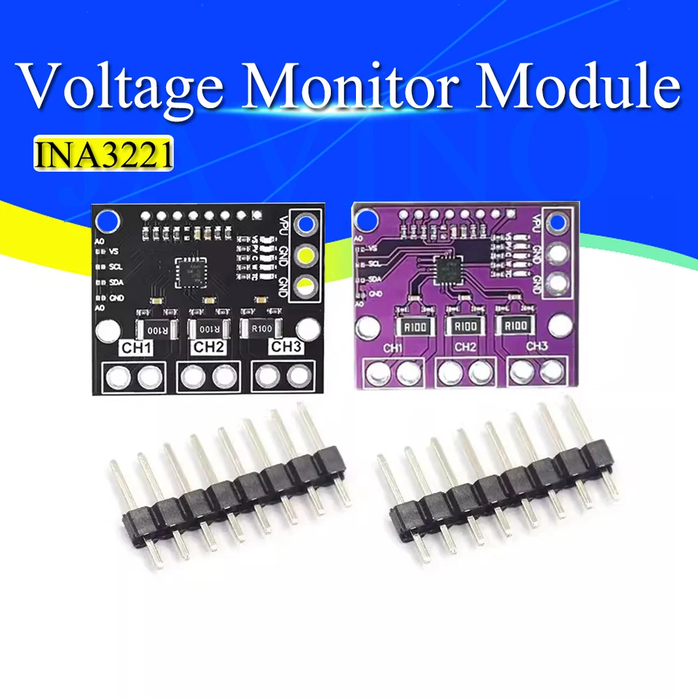 I2C SMBUS INA3221 modulo scheda sensore Monitor tensione alimentazione corrente Shunt a triplo canale sostituire INA219 con pin