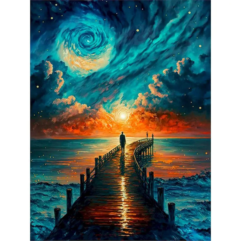 

GATYZTORY Paint By Numbers Sunset Scenery On Canvas Pictures By Numbers HandPainted Coloring By Numbers Landscape Painting Decor