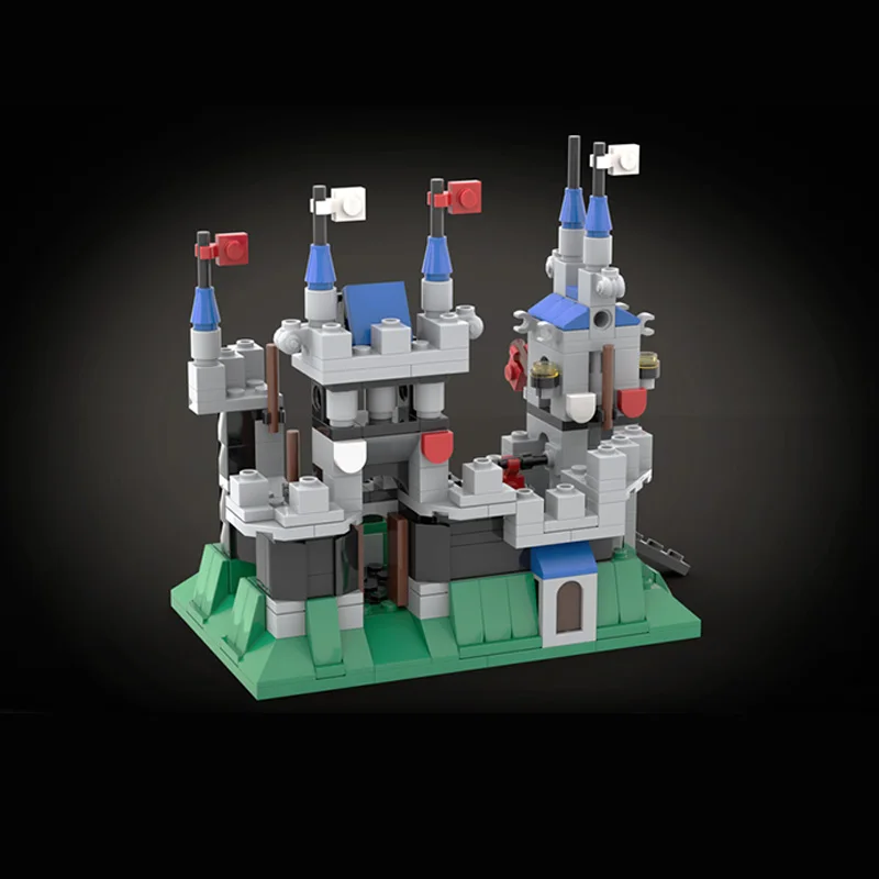 MOC-escena de calle arquitectónica Modular Retro creativa, Mini Castillo Medieval europeo, modelo de bloques de construcción, juguete para adultos, regalo de cumpleaños