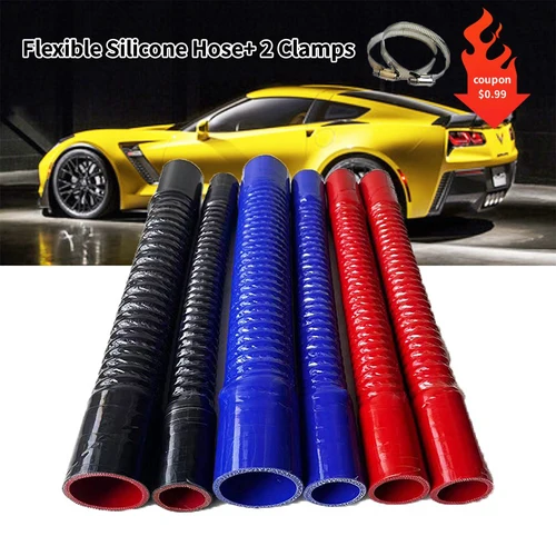 Manguera de silicona Universal para coche, tubo Flexible de silicona, Intercooler, tubo de admisión de aire, tubo de radiador, bañera de silicona convoluida