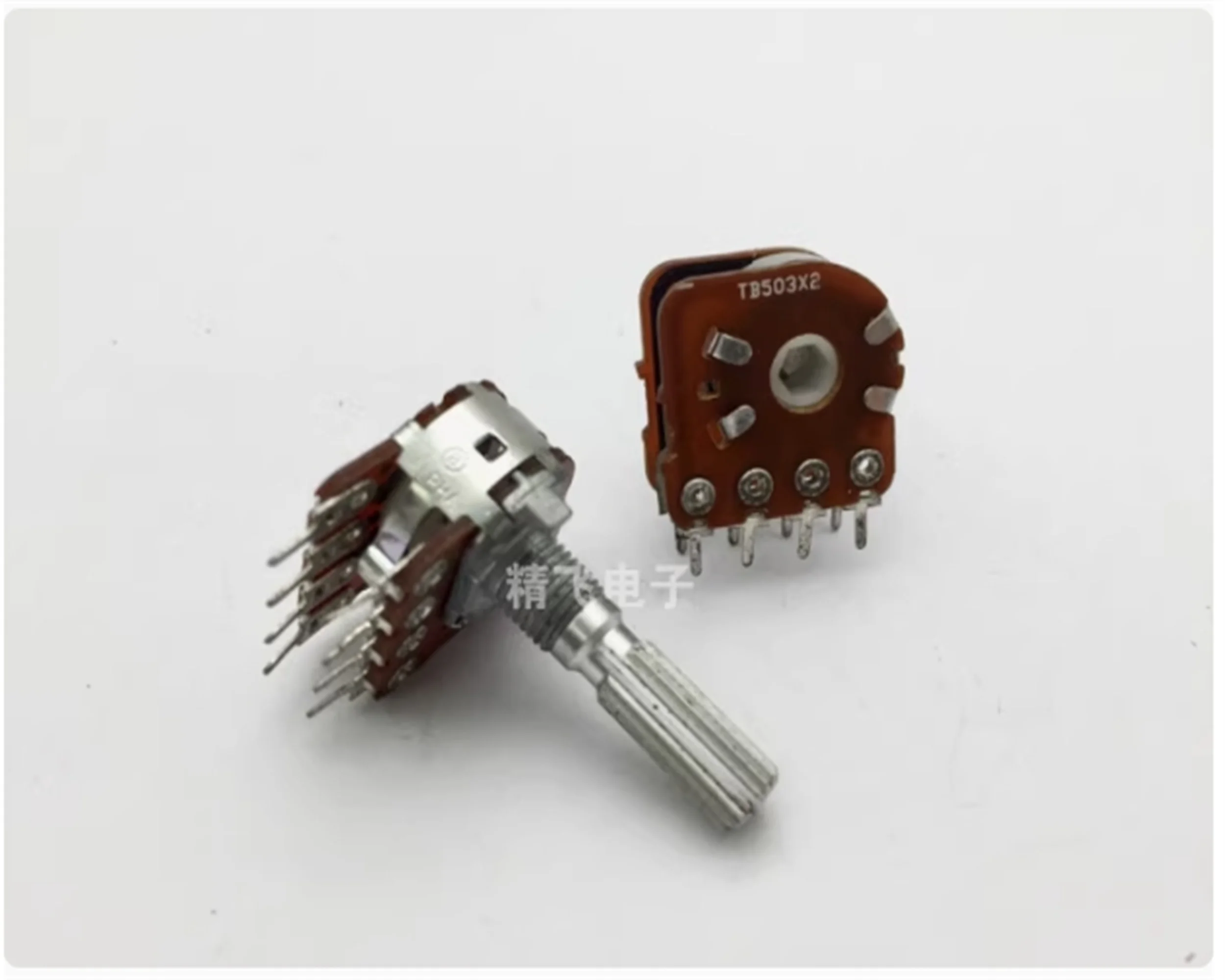 1 PCS Taiwan ALPHA RK16 Dual Potentiometer B50K * 2 with Pull 41 Positioning Shaft Length 25MM Sawtooth