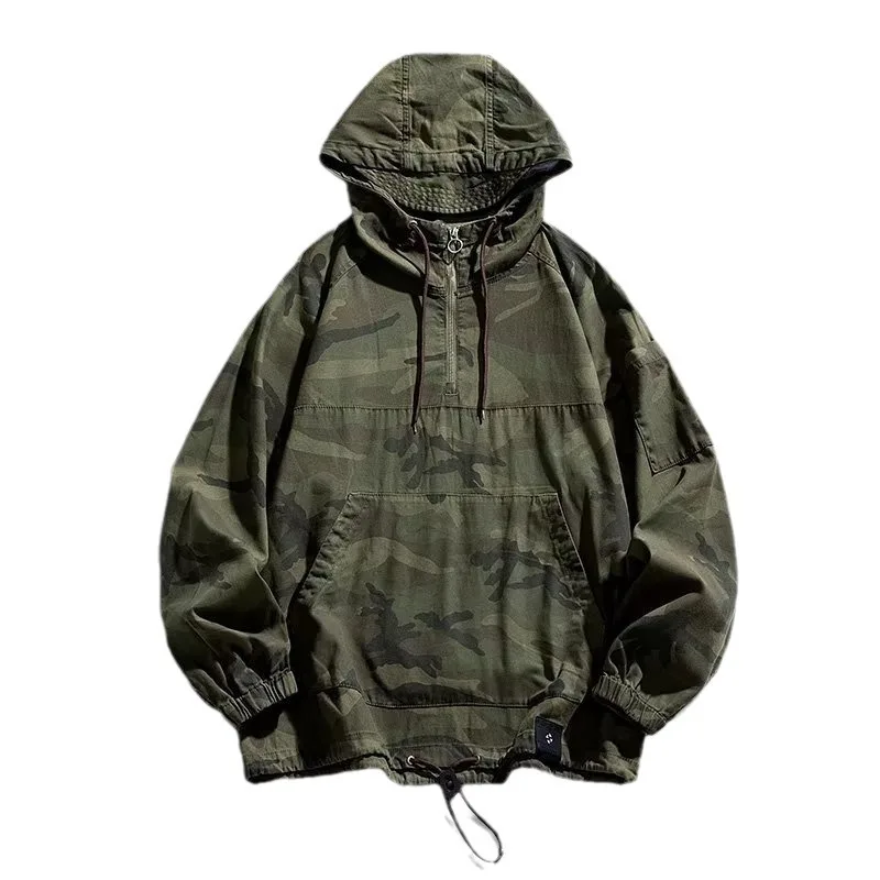 Trendy Outerwear Spring Hooded Camouflage Jacket New Men Windproof Tactics Workwear Outdoors Camping Hiking Hunting Uniform