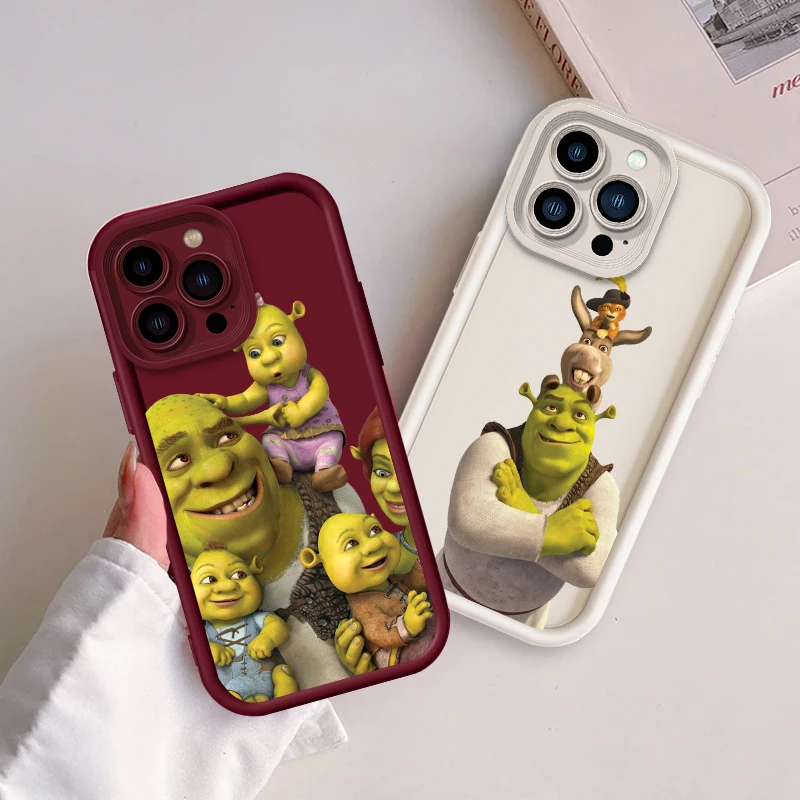 CCartoons Moive Shrek Coon For Apple iPhone 15 14 13 12 Pro Max Mini 11 XS X XR 8 7 6 Plus Eye Ladder Cover Capa Fundas