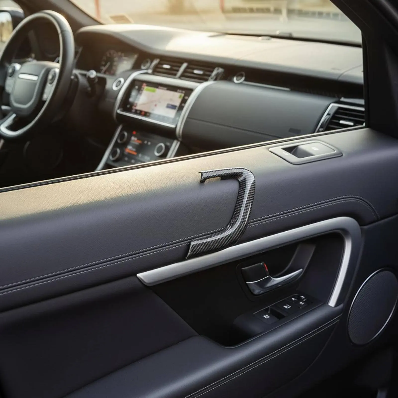 Interior Door Grab Handle Trim Inherent-Adhesive Inner Door Handle Surround Trim Precise Fit ABS+PC Material