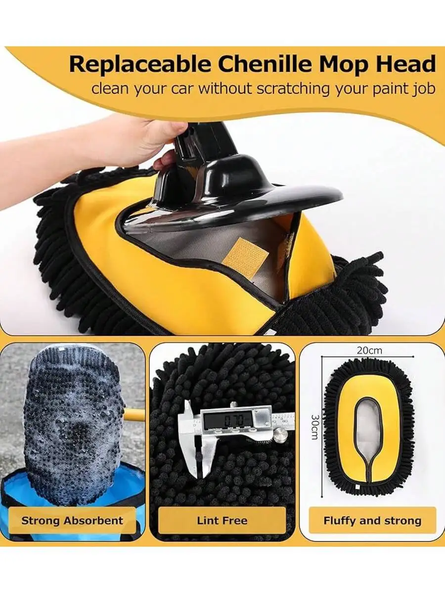

Replaceable Chenille Mop Head For Car Wash Brush Duster Cleaning Tool