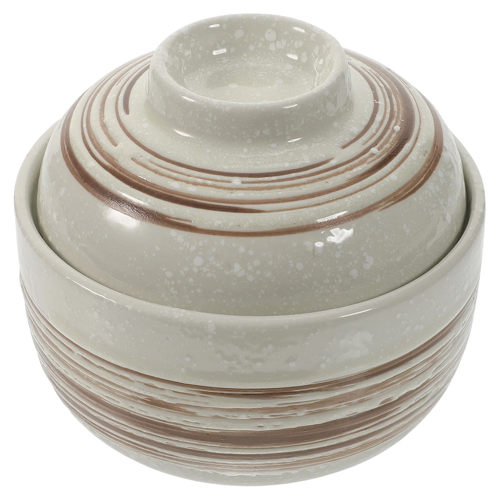 

Multifunctional Ceramic Miso Soup Bowl with Lid Japanese Style Soup and Noodle Bowl Household Kitchen Microwave Safe