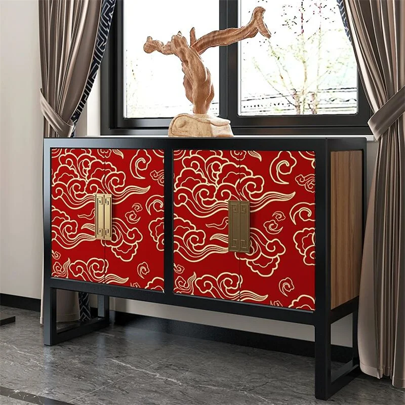 Papel autoadesivo estilo chinês, renovação de móveis, armários, sapatos, armários especializados, porta, renovação, papel de parede